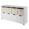 Contemporary Home Living Wooden 3-Piece Storage Cabinet with Foldable Baskets - 48.25" - White and Beige